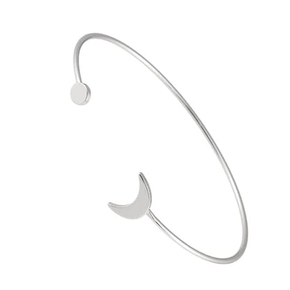Silver-Plated Moon Arm Cuff, everyday style, front view