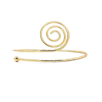18K Gold-Plated Swirl Arm Cuff, everyday style, front view
