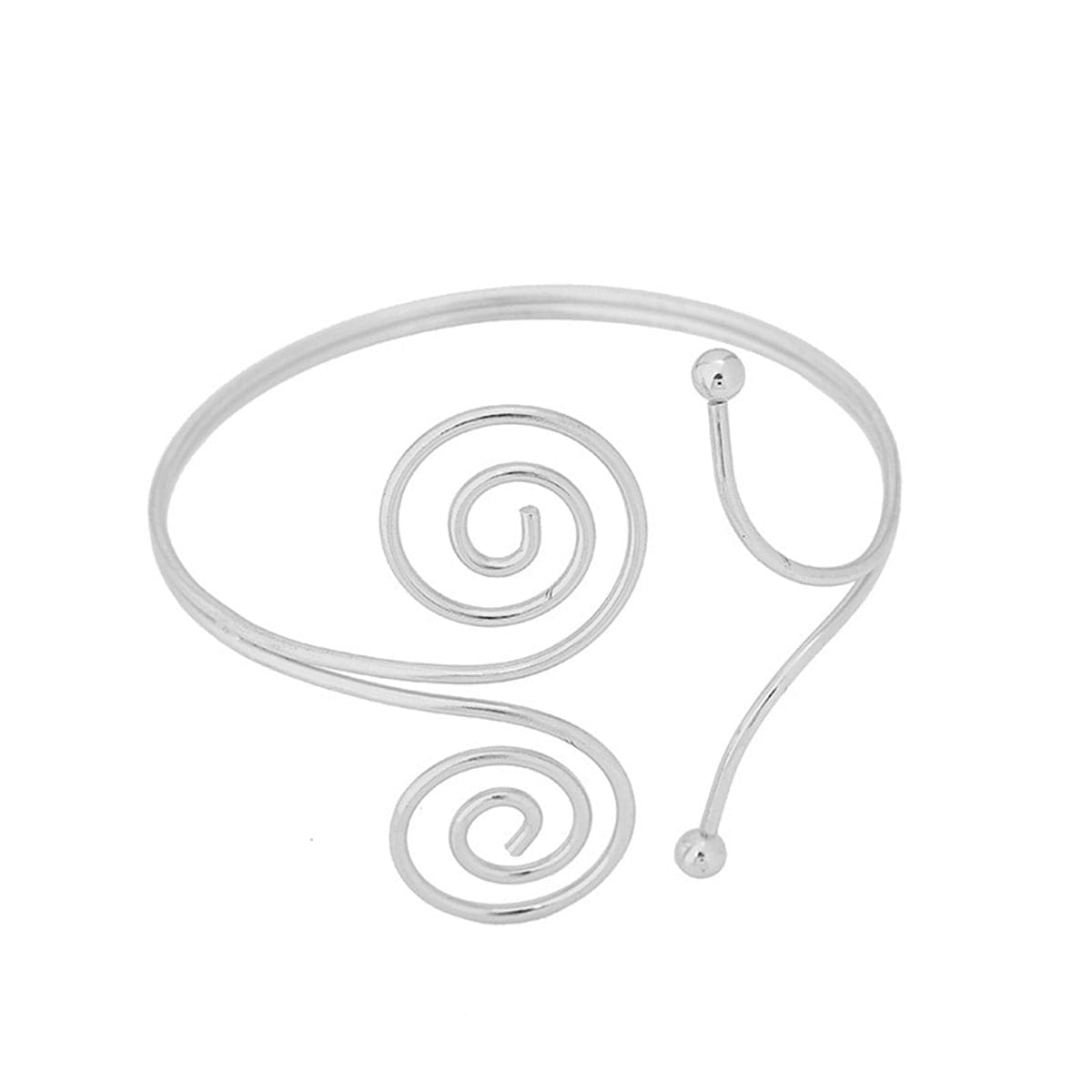 Silver-Plated Double Swirl Arm Cuff