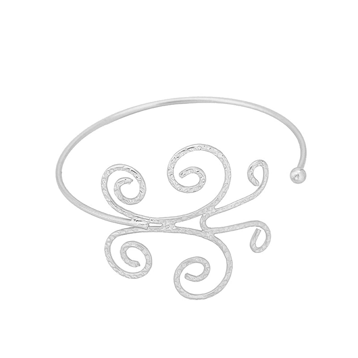 Silver-Plated Butterfly Arm Cuff, botanical inspired, front view
