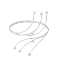 Silvertone Beads Bypass Arm Cuff
