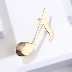 18K Gold-Plated Musical Note Brooch