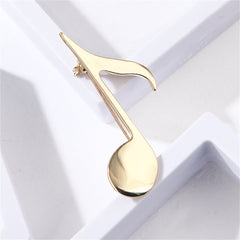 18K Gold-Plated Musical Note Brooch