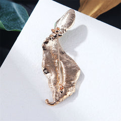 Green Enamel & 18K Gold-Plated Leaf Brooch
