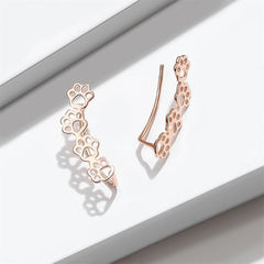 18K Rose Gold-Plated Paw Ear Climbers