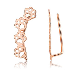 18K Rose Gold-Plated Paw Ear Climbers