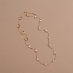 Pearl & 18K Gold-Plated Circles Layered Bracelet