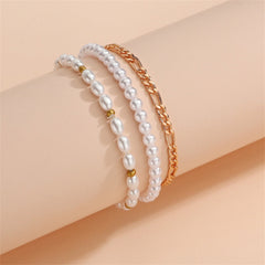 Pearl Stretch Beaded Bracelet Set