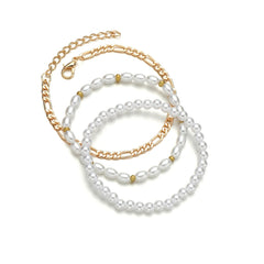 Multicolor Howlite & Pearl Stretch Beaded Bracelet Set
