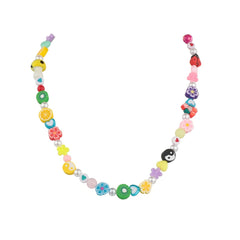 Pearl & Multicolor Yin-Yang Fruit Charm Necklace