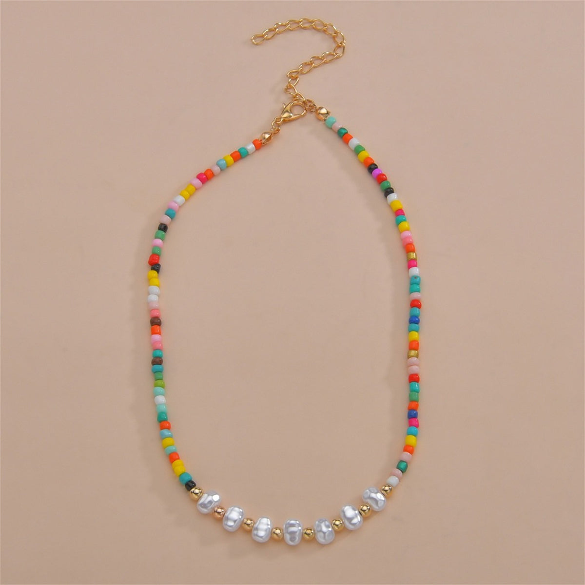 Pearl & Red Multicolor Howlite 18K Gold-Plated Choker Necklace