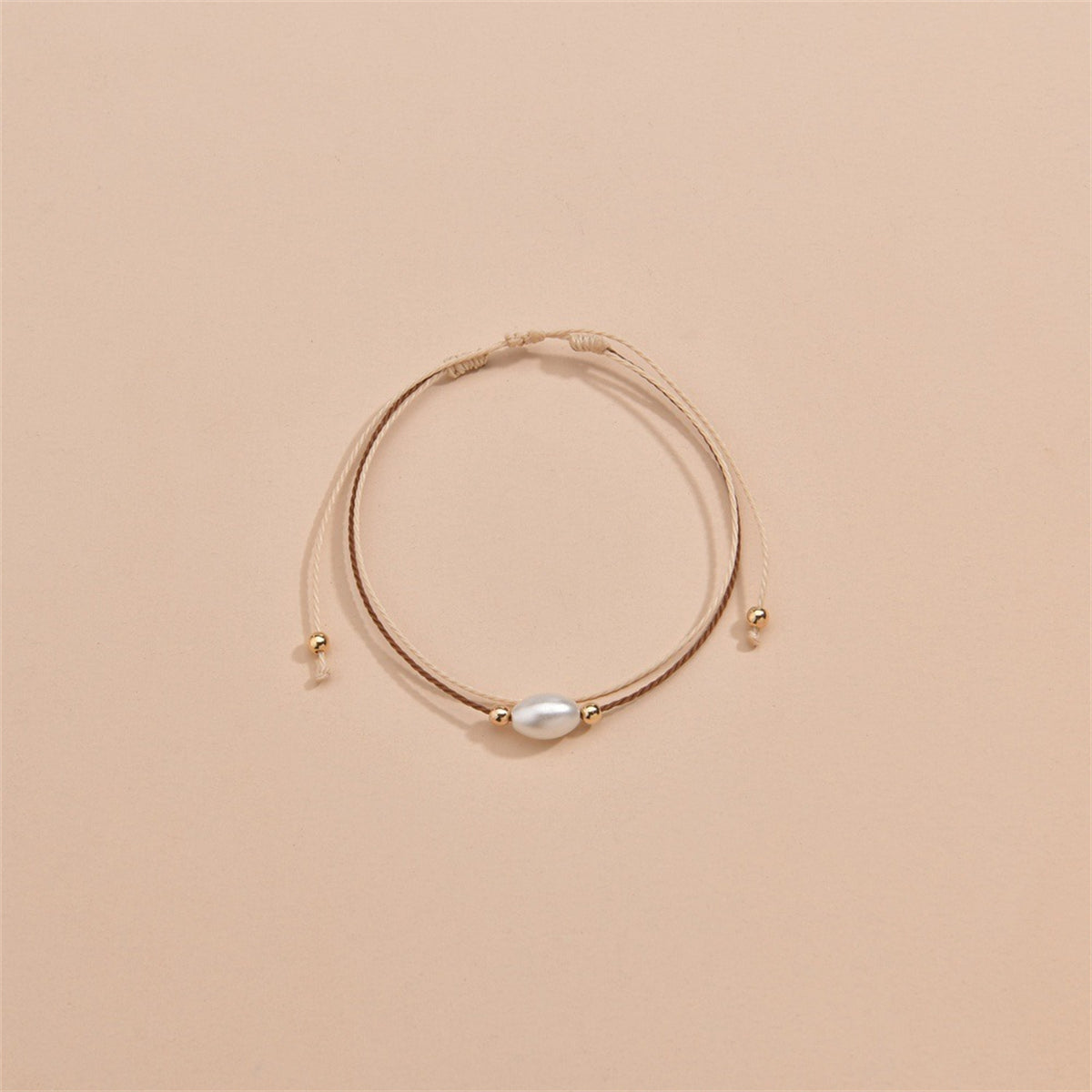 Pearl & 18K Gold-Plated Layered Anklet