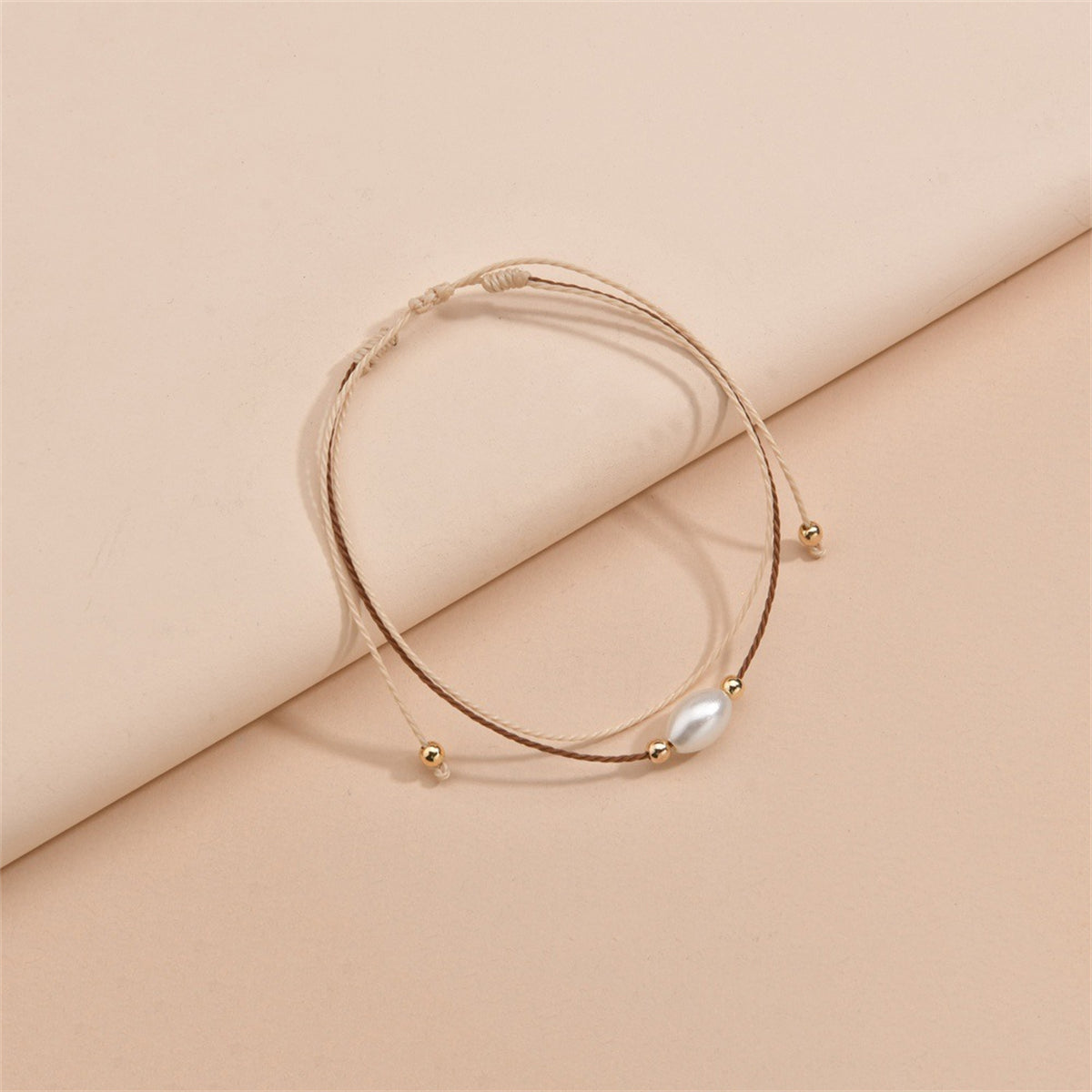 Pearl & 18K Gold-Plated Layered Anklet
