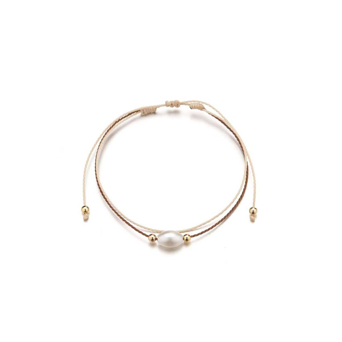 Pearl & 18K Gold-Plated Layered Anklet