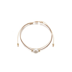 Pearl & 18K Gold-Plated Layered Anklet