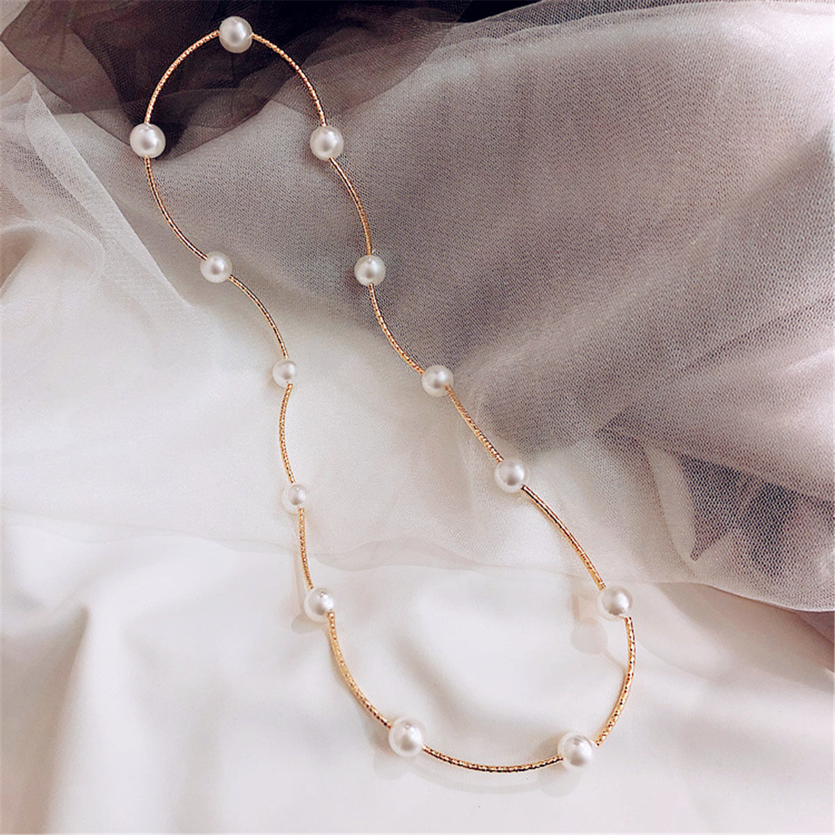 Pearl and 18K Gold-Plated Wrap Station Bracelet, gold bracelet for women, everyday style, lifestyle look