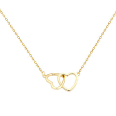 18K Gold-Plated Interlocking Heart Pendant Necklace