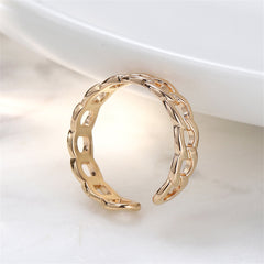 18K Gold-Plated Curb Chain Adjustable Ring