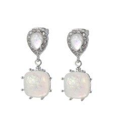 Resin & Cubic Zirconia Drop Earrings
