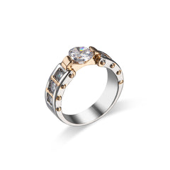 Crystal & Two Tone Cocktail Ring