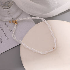 Pearl & Cubic Zirconia 18K Gold-Plated Layered Choker Necklace