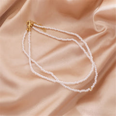 Pearl & Cubic Zirconia 18K Gold-Plated Layered Choker Necklace