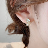 Cubic Zirconia & 18k Gold-Plated Butterfly Stud Earrings