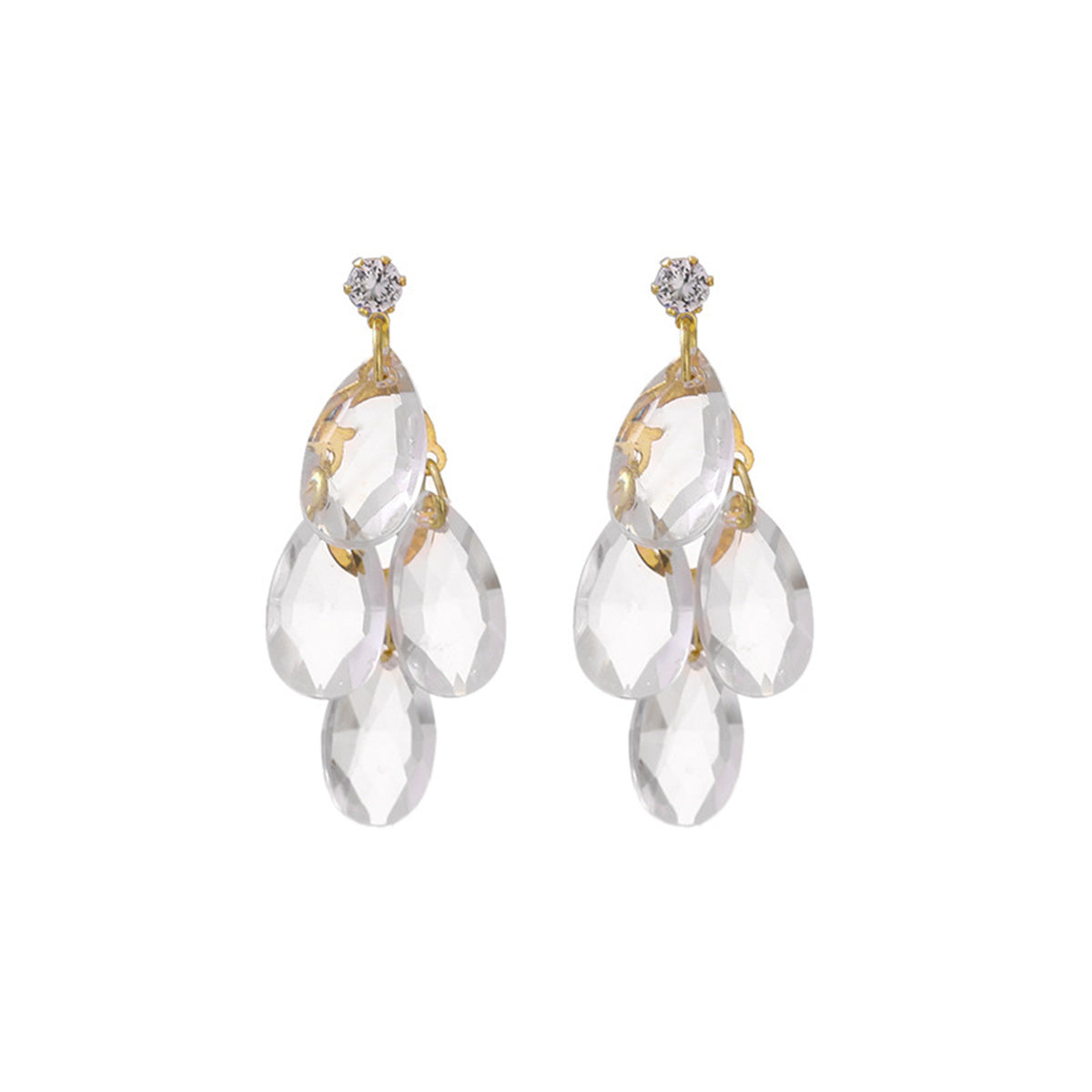 Crystal and Cubic Zirconia Drop Cluster Drop Earrings, drop earrings for women, elegant gift for her, styled look