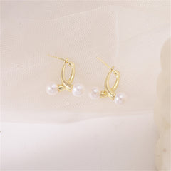 Pearl & 18K Gold-Plated Overlapping Ear Jackets