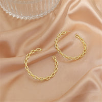 Cubic Zirconia & 18k Gold-Plated Chain Hoop Earrings