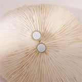 Cubic Zirconia & White Rose Round Stud Earrings