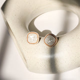 Shell & 18k Gold-Plated Square Stud Earrings