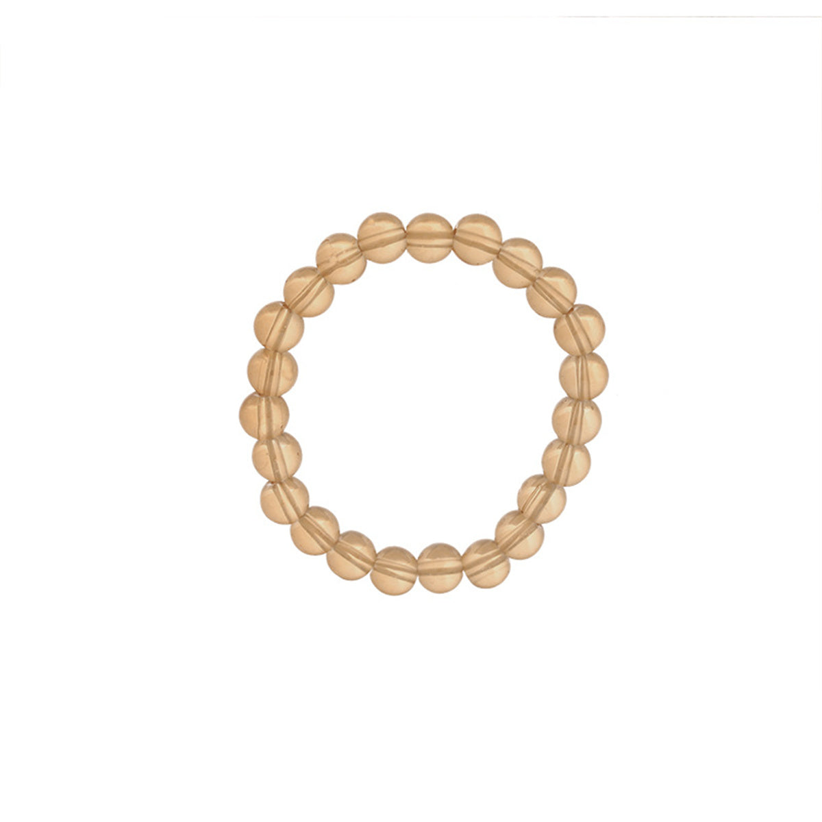Light Brown Beaded Stretch Bracelet, bracelet for women, vintage-inspired design, front view