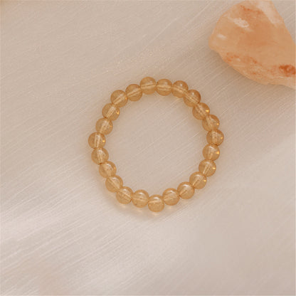Light Brown Beaded Stretch Bracelet, bracelet for women, vintage-inspired design, detail close-up