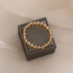 Light Brown Beaded Stretch Bracelet