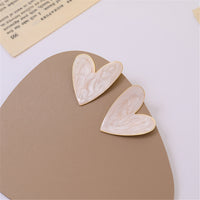 Blush Enamel & 18k Gold-Plated Heart Stud Earrings