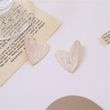 Blush Enamel & 18k Gold-Plated Heart Stud Earrings