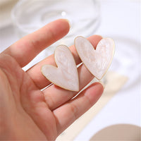 Blush Enamel & 18k Gold-Plated Heart Stud Earrings