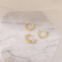 18k Gold-Plated Beaded Ear Cuff - Set of Three