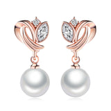 Imitation Pearl & Crystal Drop Earrings - streetregion