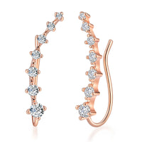 Cubic Zirconia & 18k Rose Gold-Plated Ear Climbers