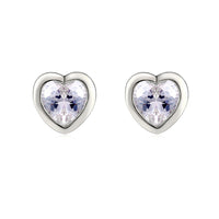 Crystal & Silver-Plated Heart Stud Earrings