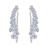 Crystal & Silver-Plated Ear Climbers