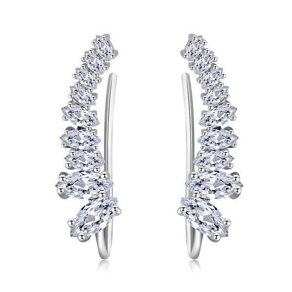 Crystal & Silver-Plated Ear Climbers