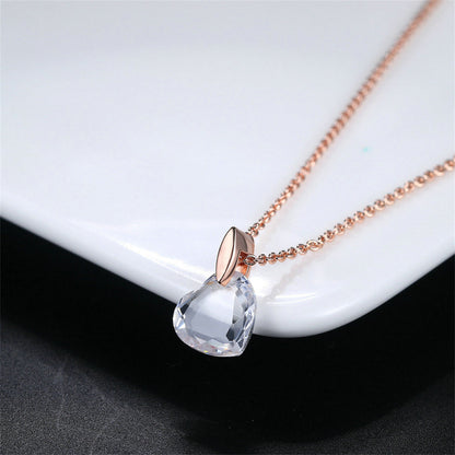 Crystal and 18K Rose Gold-Plated Heart Pendant Necklace, rose gold pendant necklace for women, lifestyle look