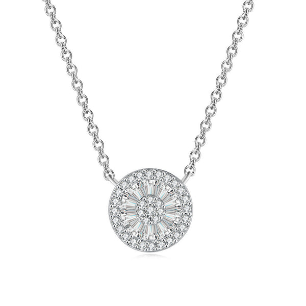 Crystal & Cubic Zirconia Round Pendant Necklace