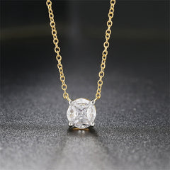 Marquise Crystal & Two-Tone Round Pendant Necklace