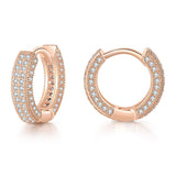 Cubic Zirconia & Rose Goldtone Huggie Earrings