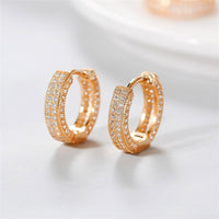 Cubic Zirconia & Rose Goldtone Huggie Earrings