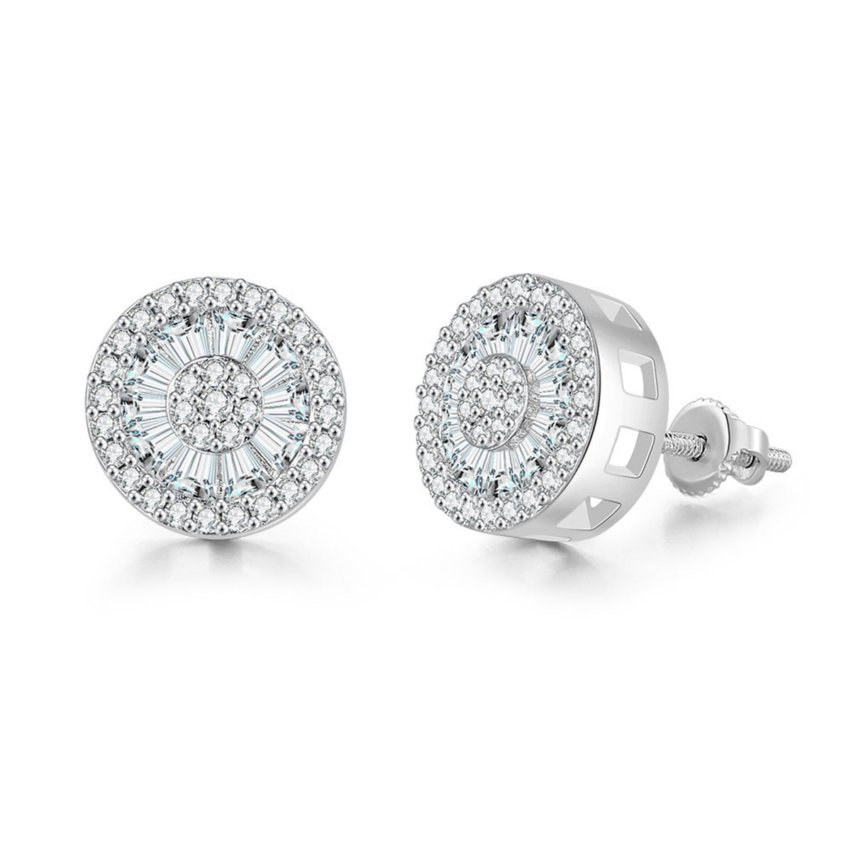 Cubic Zirconia & Crystal Round Stud Earrings